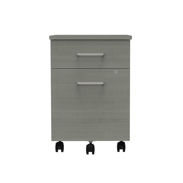 Metal Mobile File Cabinet, 17 inW x 20 inD x 24 inH, Ash Laminate